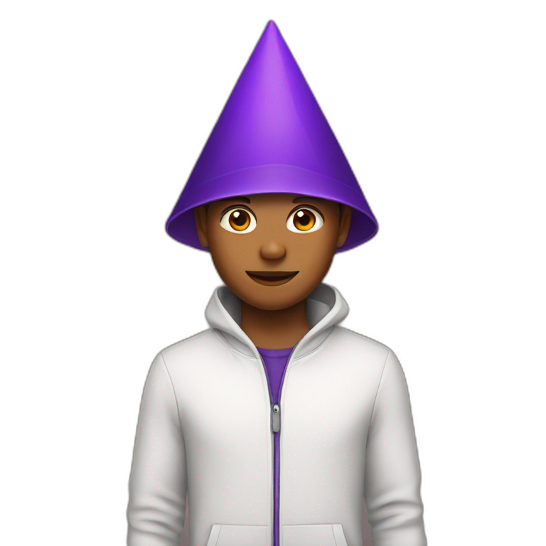 boy with a purple triangular hat emoji