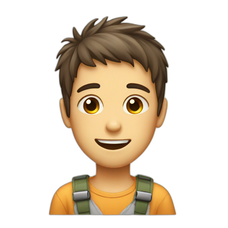 a boy with happy and sad and wearing banian emoji