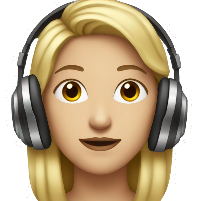 white woman music producer with headphones emoji