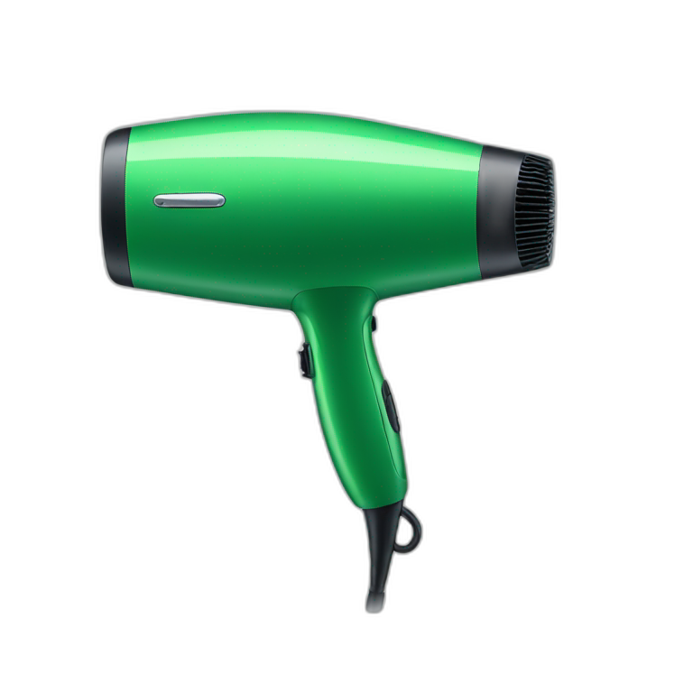 hair dryer green emoji