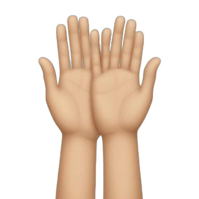 Two hands holding emoji