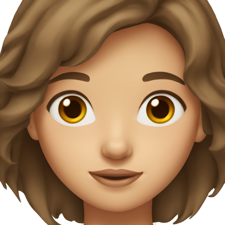 girl with brown hair and brown eyes emoji