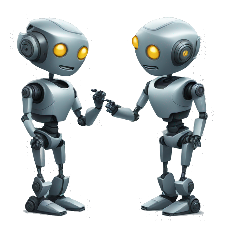 Two robots talking emoji