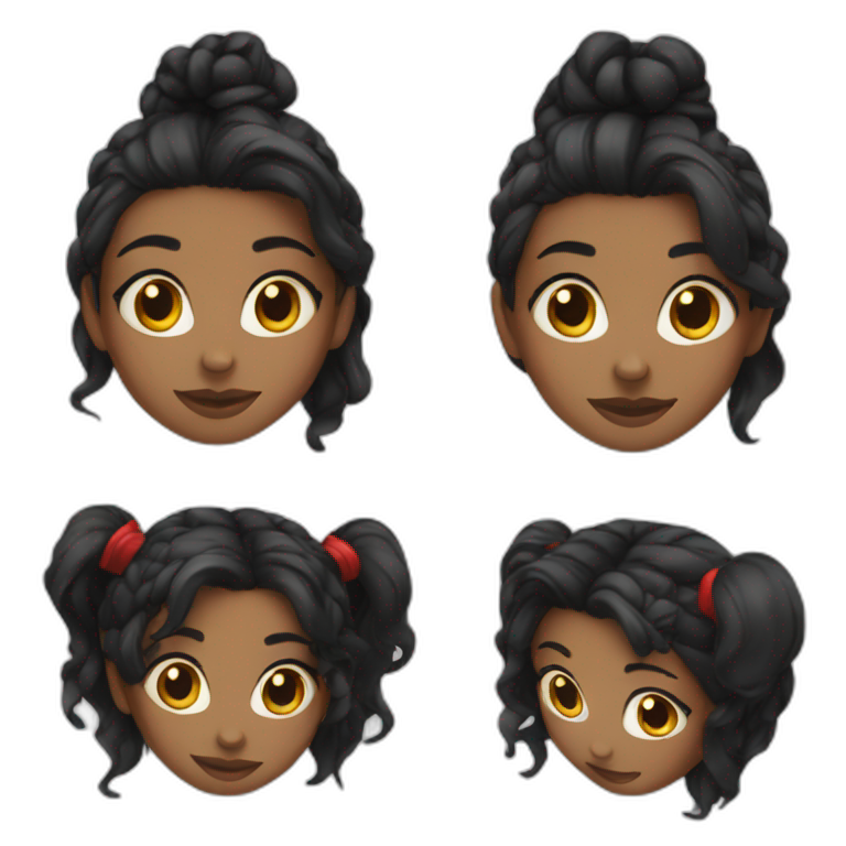 A black girl, black hair in a bun with Red Bull emoji