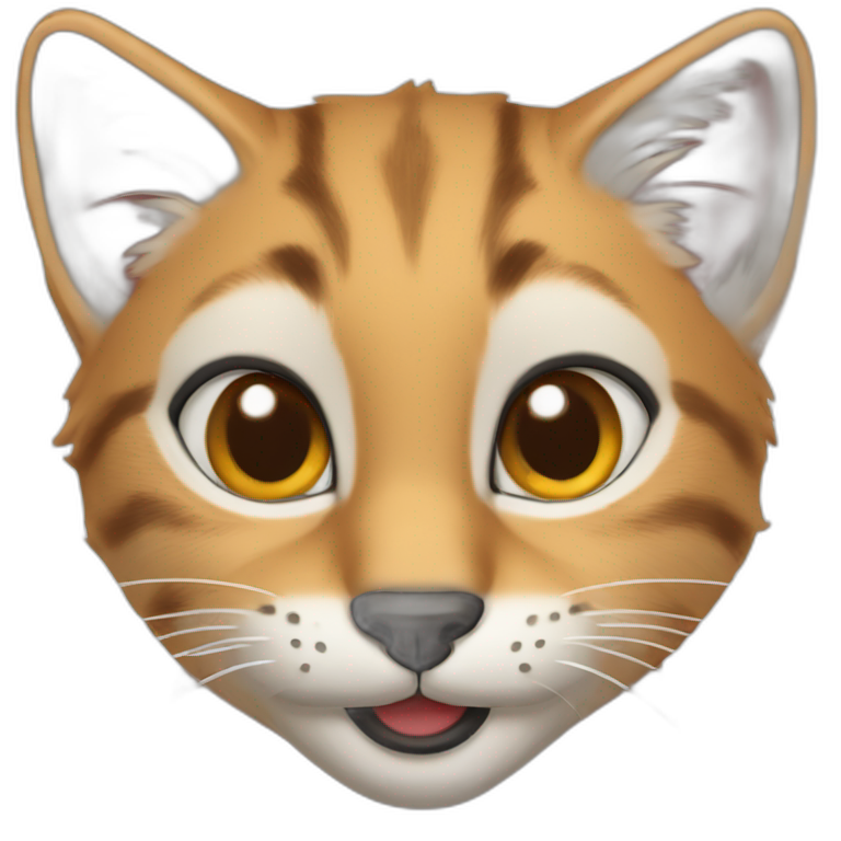 a playful cat-lynx-marten emoji