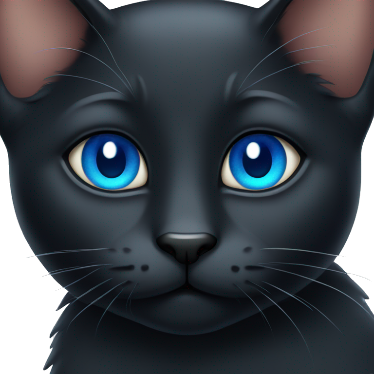 a black cat with blue eyes emoji