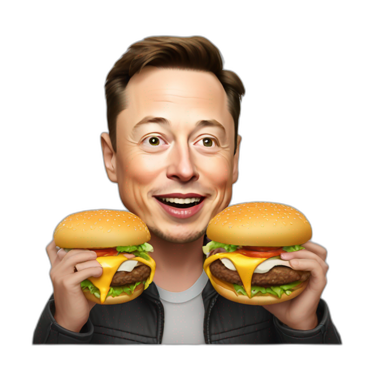 elon musk eat the burger emoji