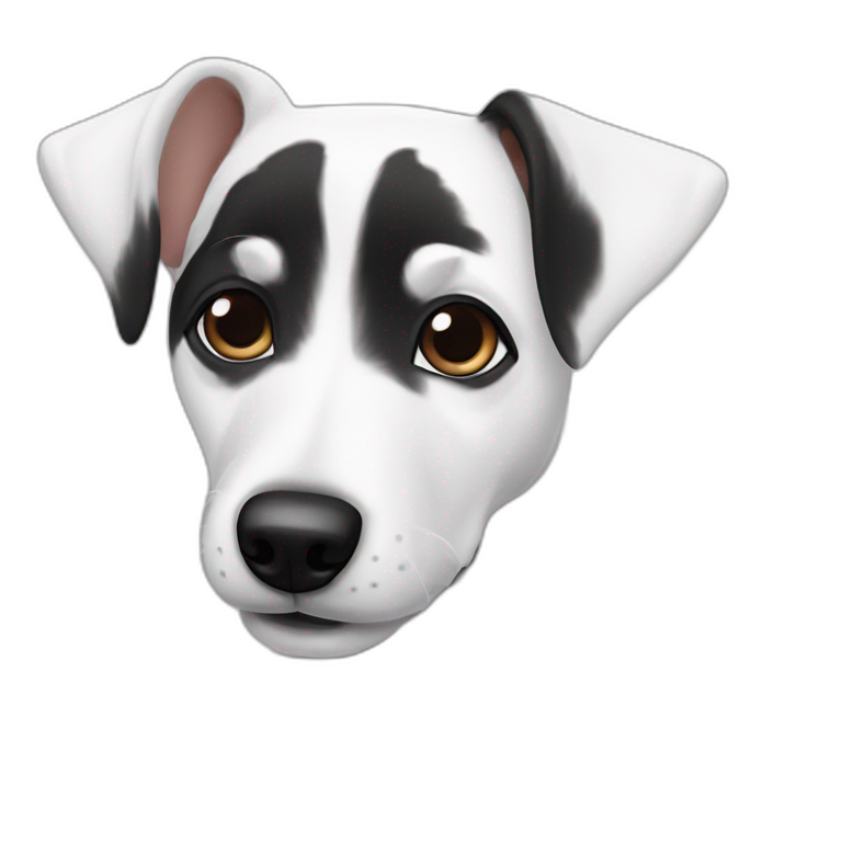 White jack russel with black ears emoji