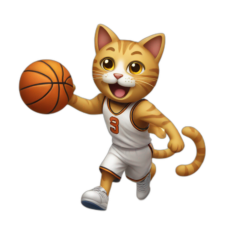 Cat playing basketball  emoji