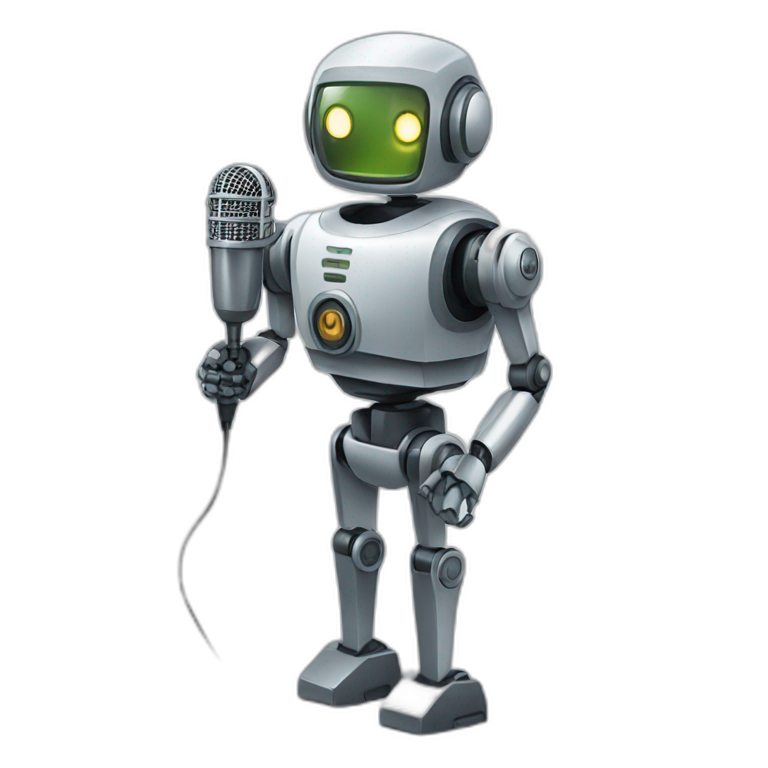  robot holding microphone emoji