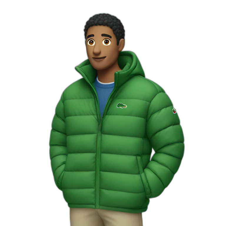 Lacoste puffer jacket emoji