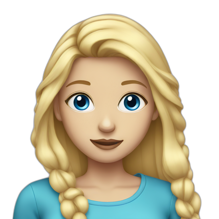 teenage girl with blue eyes and blonde hair emoji