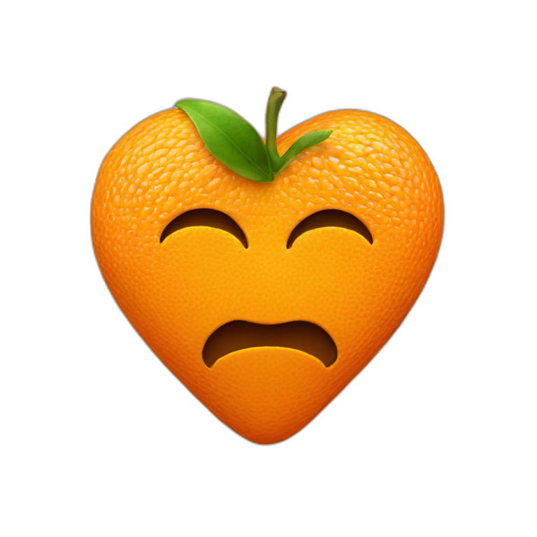 An orange in the shape of a heart emoji