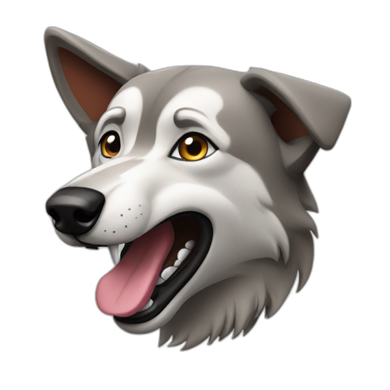 Barking wolf emoji