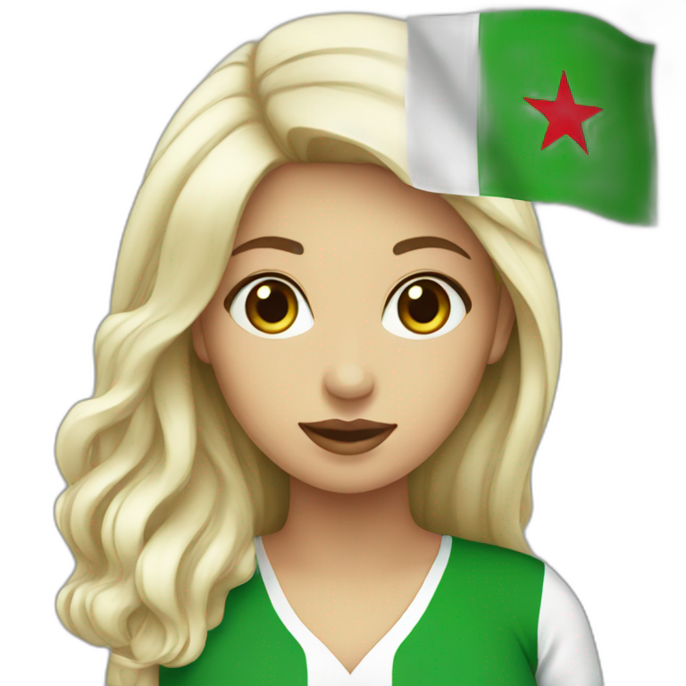 Woman with Algeria flag emoji