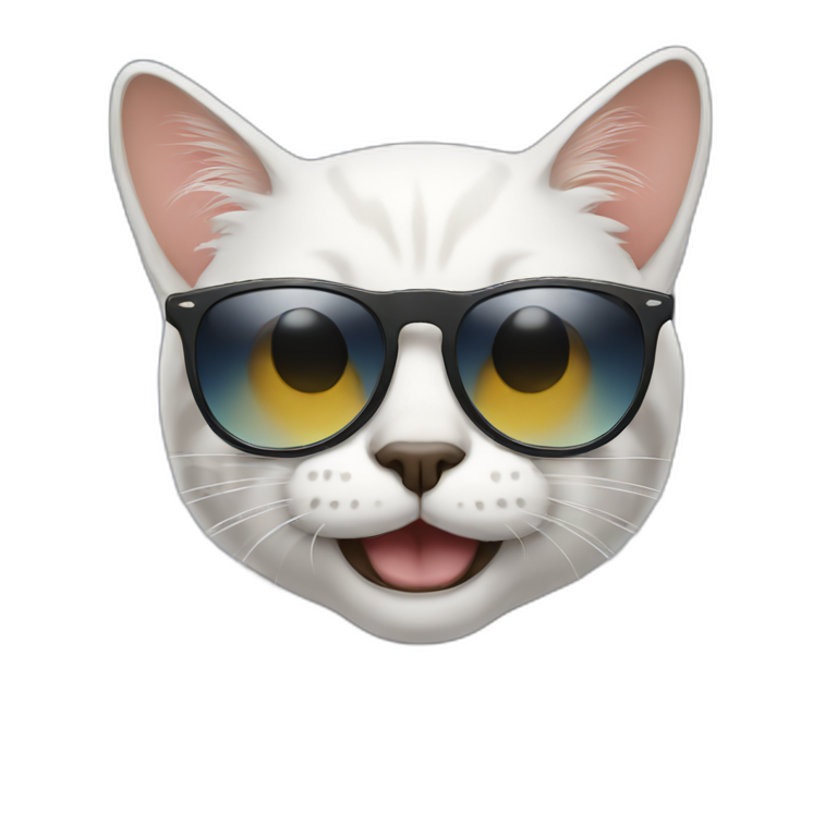 Crying and laughing cat wearing sunglasses emoji