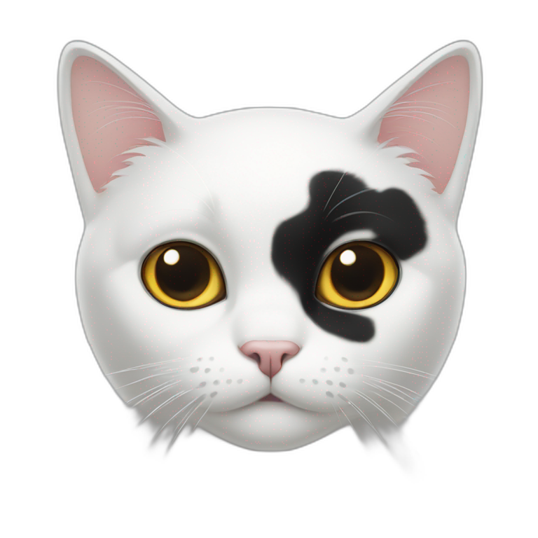 A White cat With black spot on the Ears  emoji