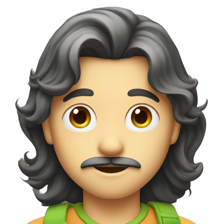 boy with long hair and moustache emoji