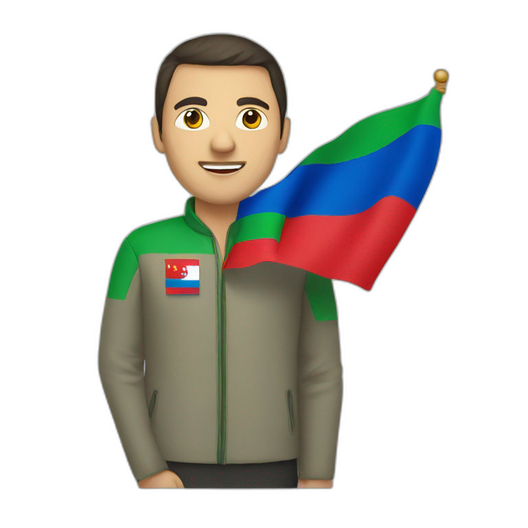 man with Dagestan flag emoji
