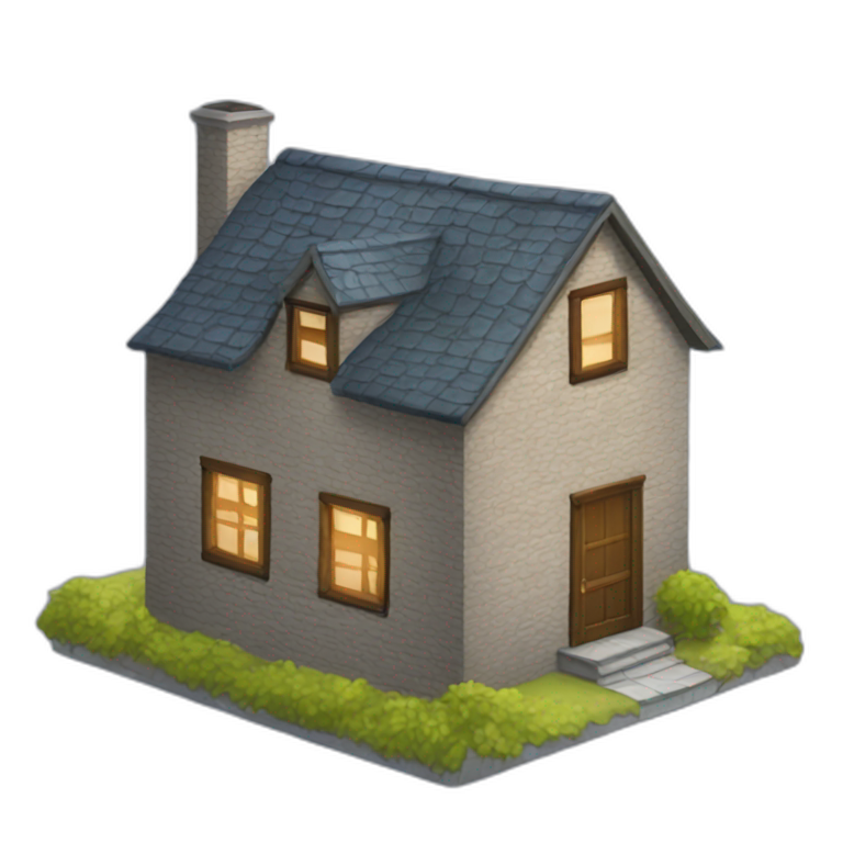 2 story cobblestone house emoji
