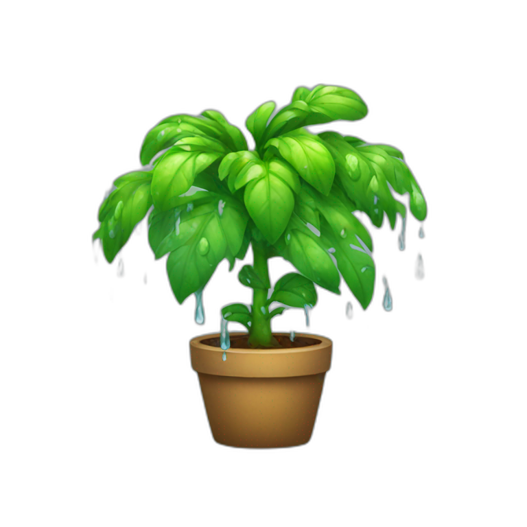 Plant under the rain emoji