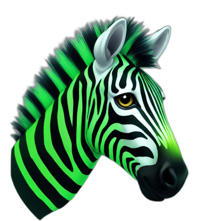 neon green zebra emoji