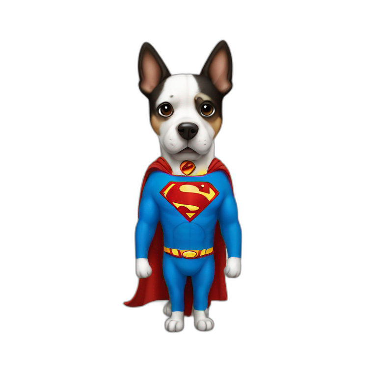 perro con traje de superman emoji
