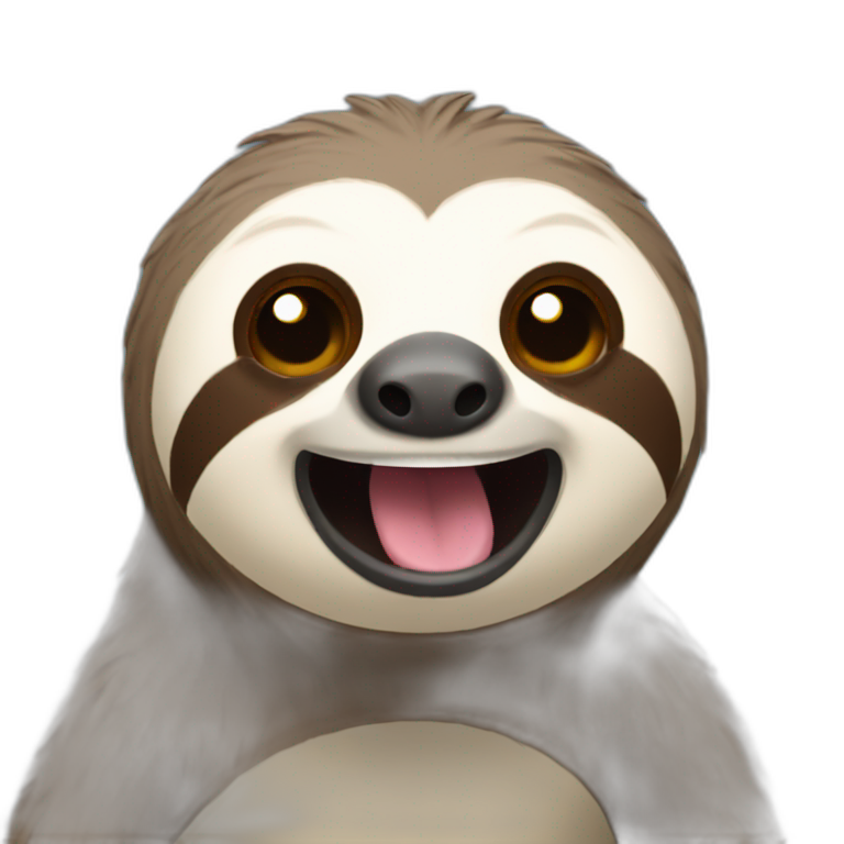 sloth with surprise face with hands on face emoji