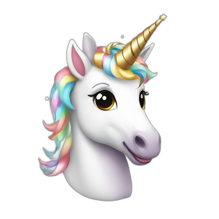 Cute unicorn celebrating christmas emoji