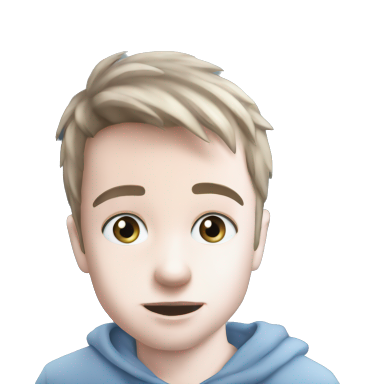adorable boy looking at camera emoji