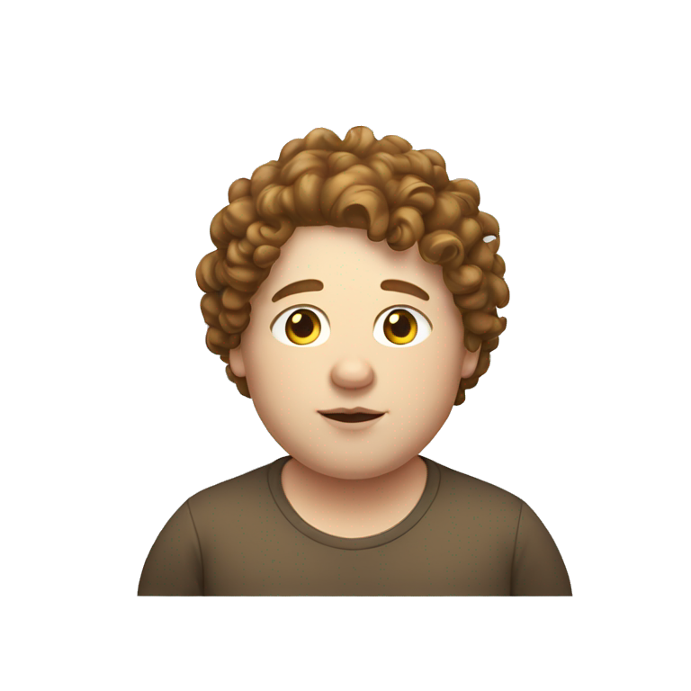Fat white kid with long brown curly hair emoji