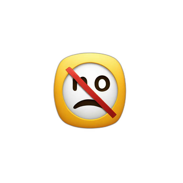 Written "no" on a sign emoji
