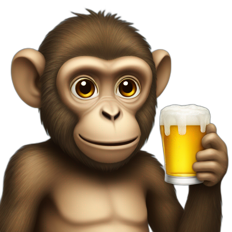 Monkey drinks beer emoji