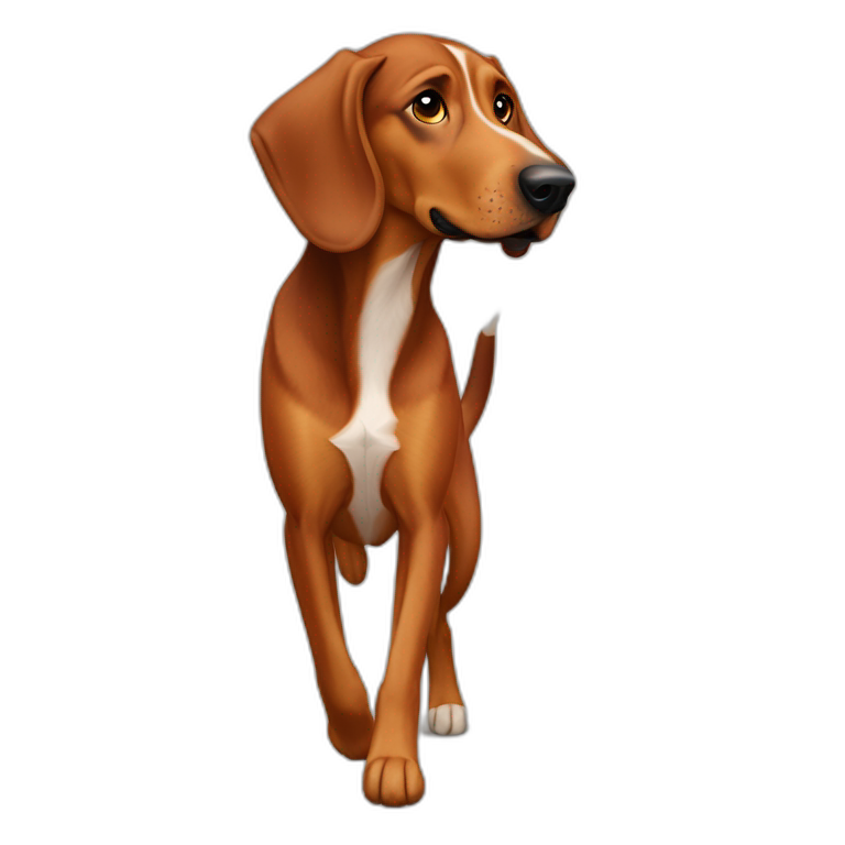 redbone coonhound shepherd mix walking emoji