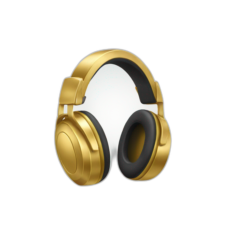Gold headphones emoji