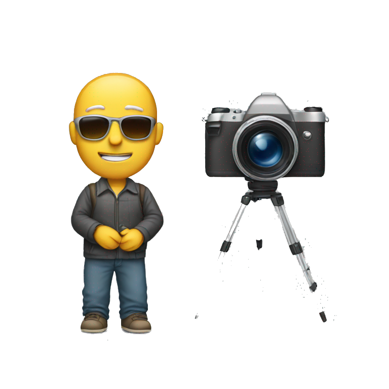 BLIND MAN whith photocamera emoji