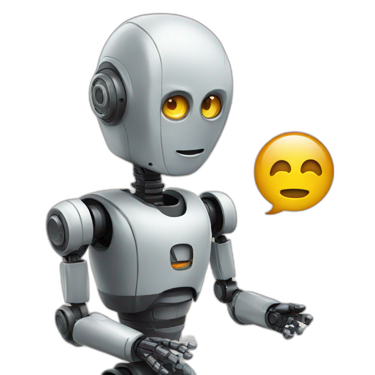 A robot talking emoji