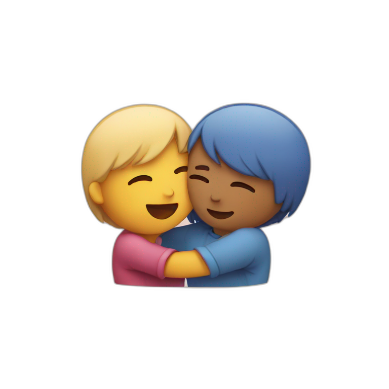 hugging each other emoji
