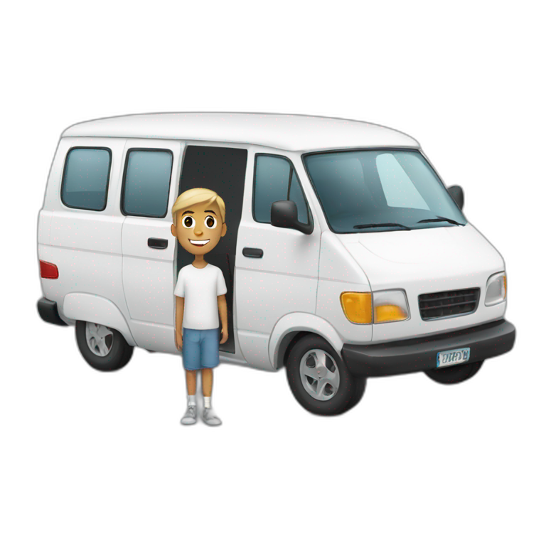 Kids in a white van emoji
