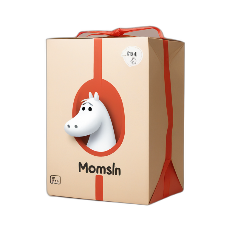 Moomin delivers a DoorDash box emoji