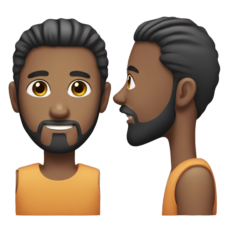 Guy with a black man bun and full beard emoji