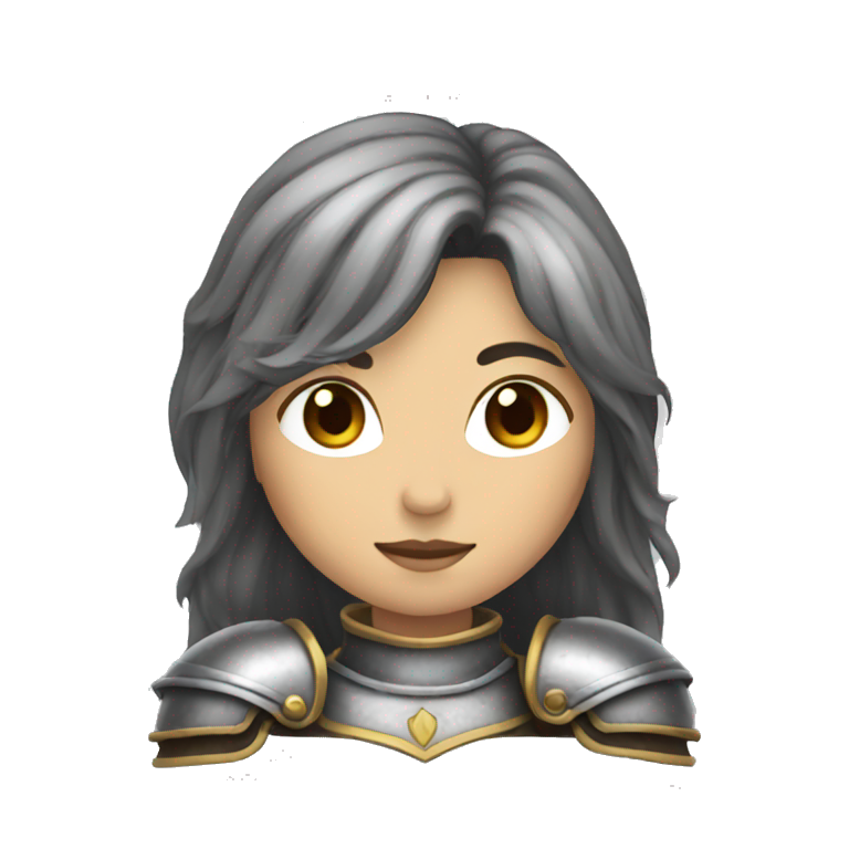 female knight with long hair emoji