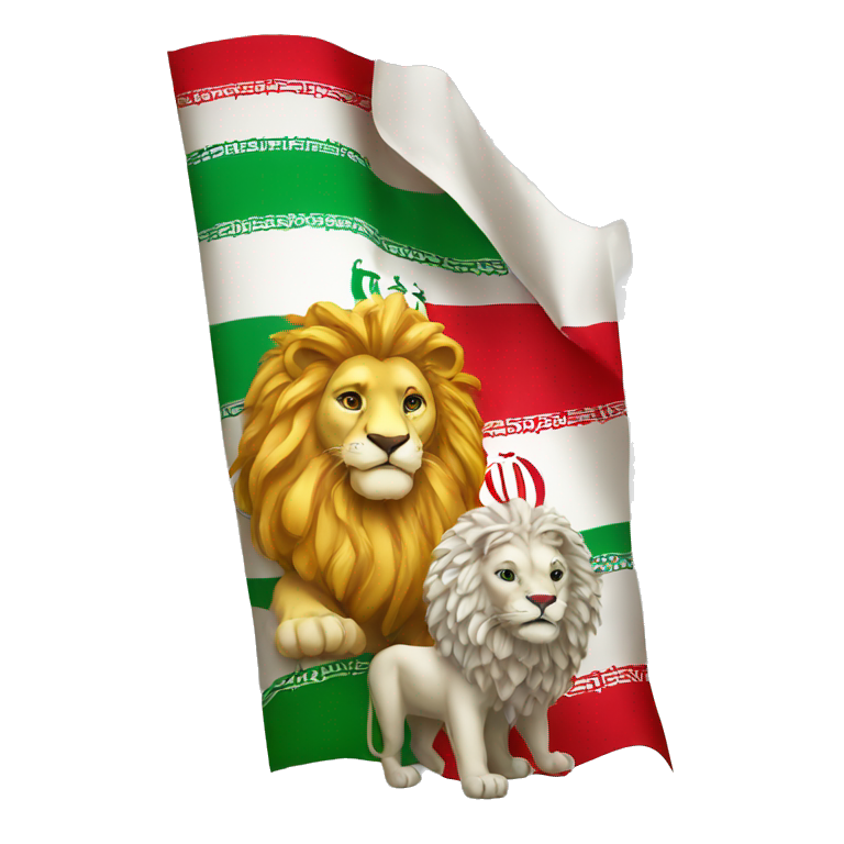 Iran flag with lion and sun emoji