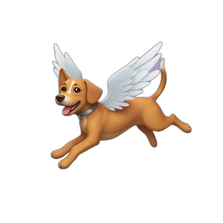flying dog with cat wings emoji