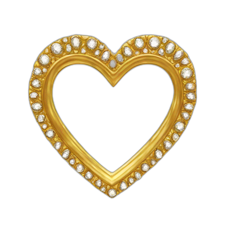 decorative gold and diamond heart mirror emoji
