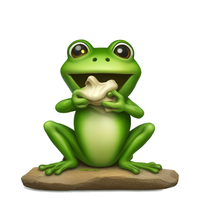 Frog chewing frog emoji