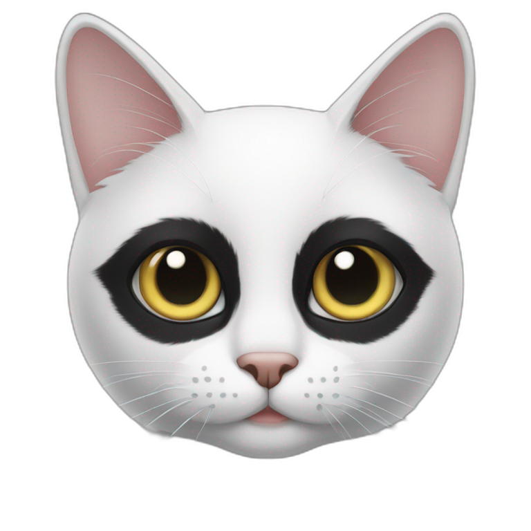 one-eyed black and white cat emoji