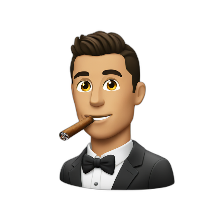 Cristiano Ronaldo smoking a cigar emoji