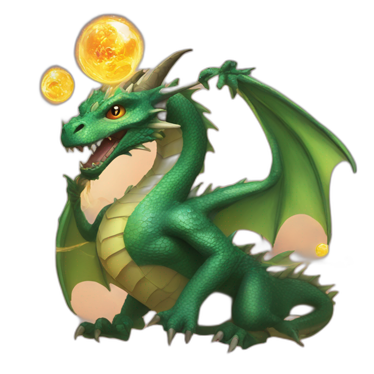 Dragon with magic the Gathering cards emoji