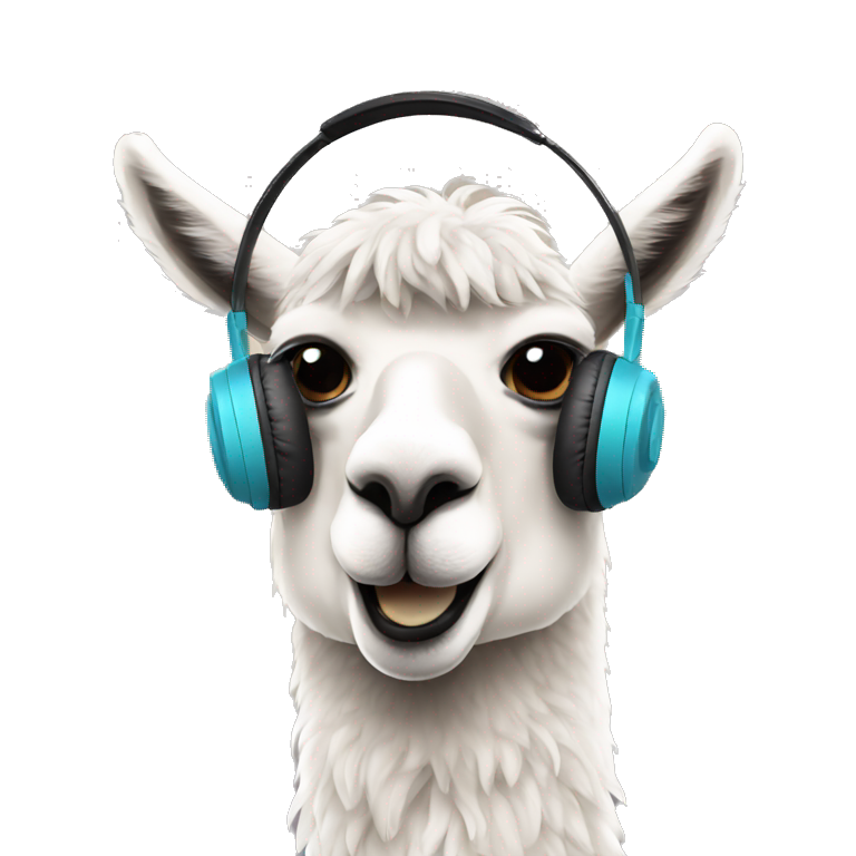 llama wearing headphones emoji